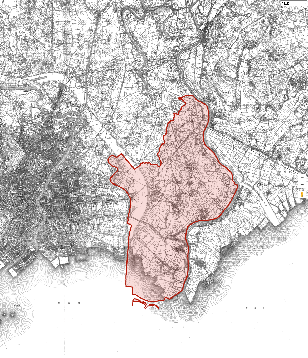 画像　1917年（大正6）の江戸川区周辺の地図
