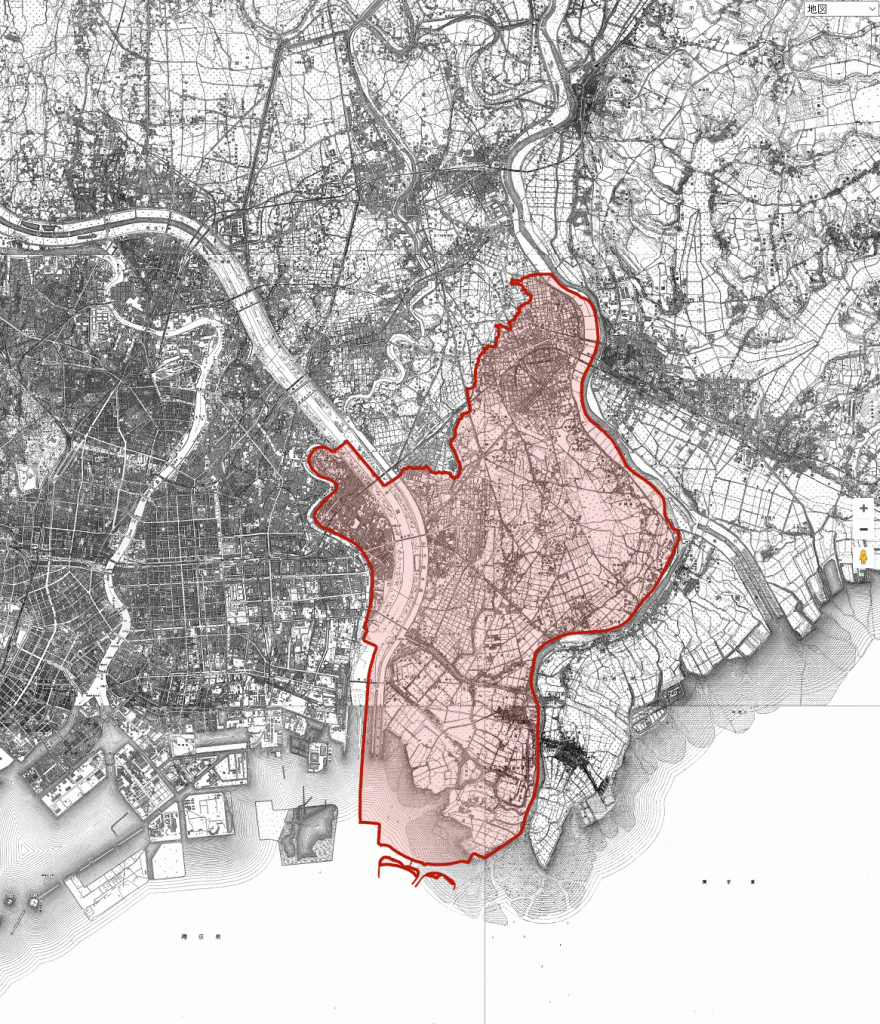 画像　 1945年の江戸川区周辺の地図 