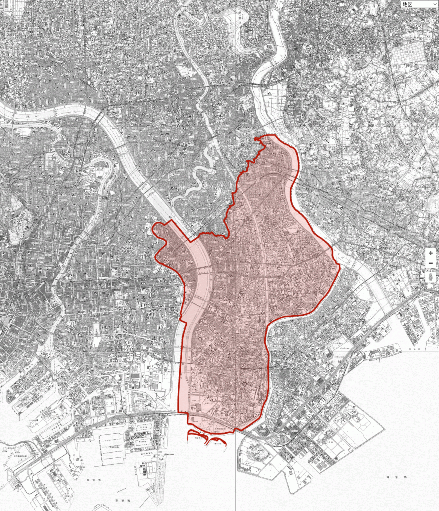 画像　1993年の江戸川区周辺の地図