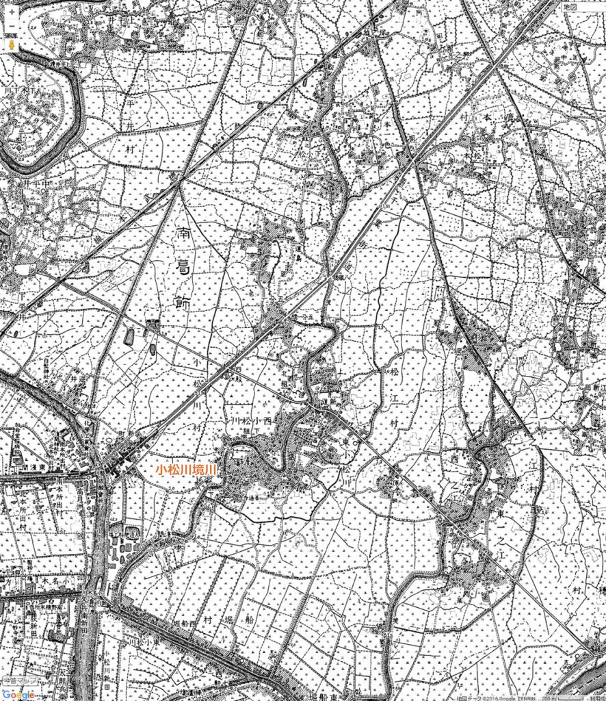 画像　明治42年の小松川境川の地図