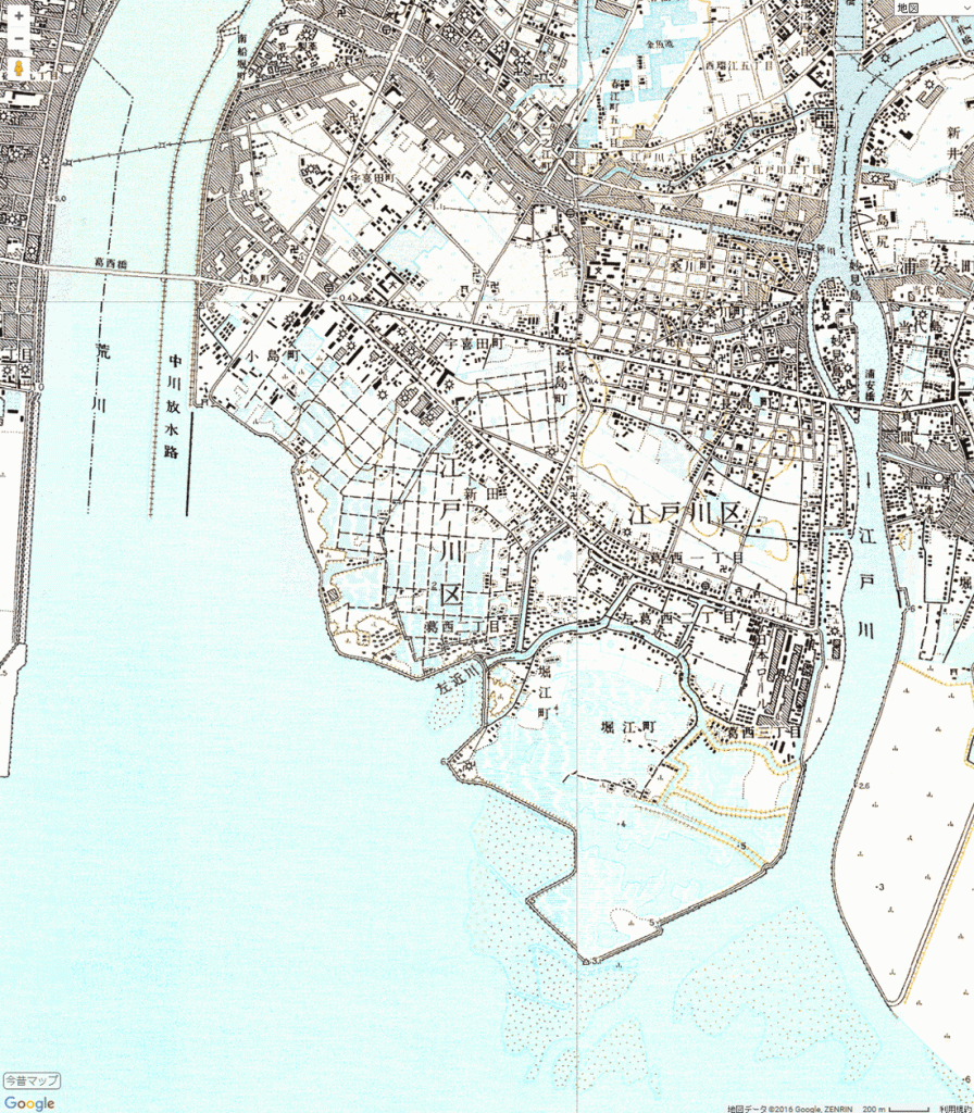 画像　1965～1968年頃の葛西地区の地図
