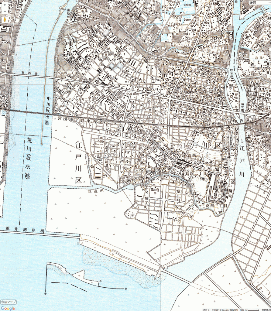 画像　1975～1978年の葛西地区の地図