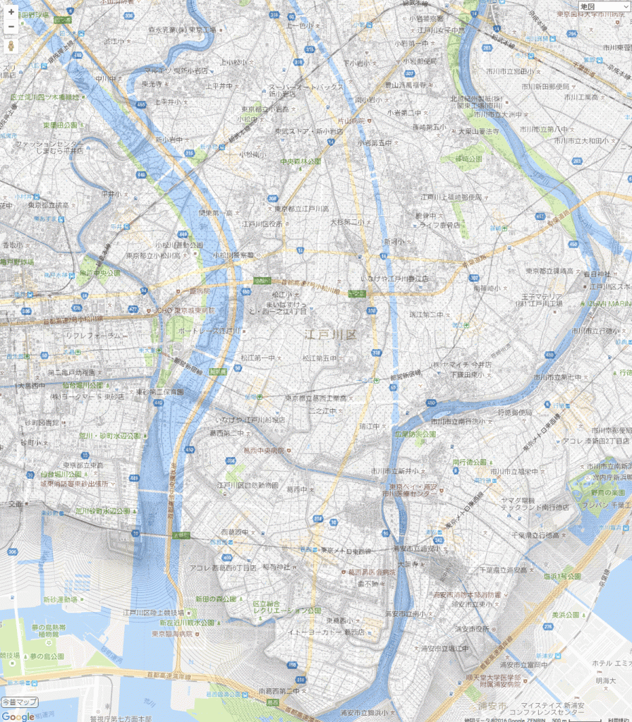 画像 明治42年と平成28年の地図を重ねたもの