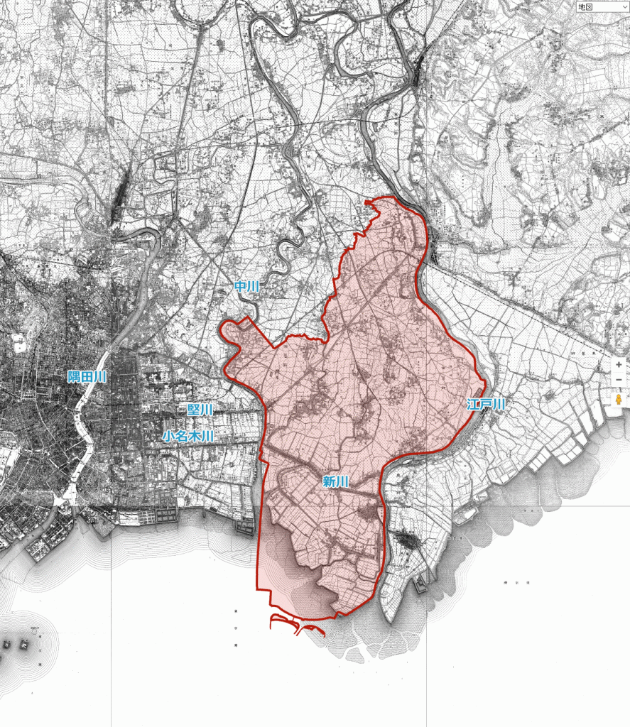 画像　1909年の江戸川区周辺の地図