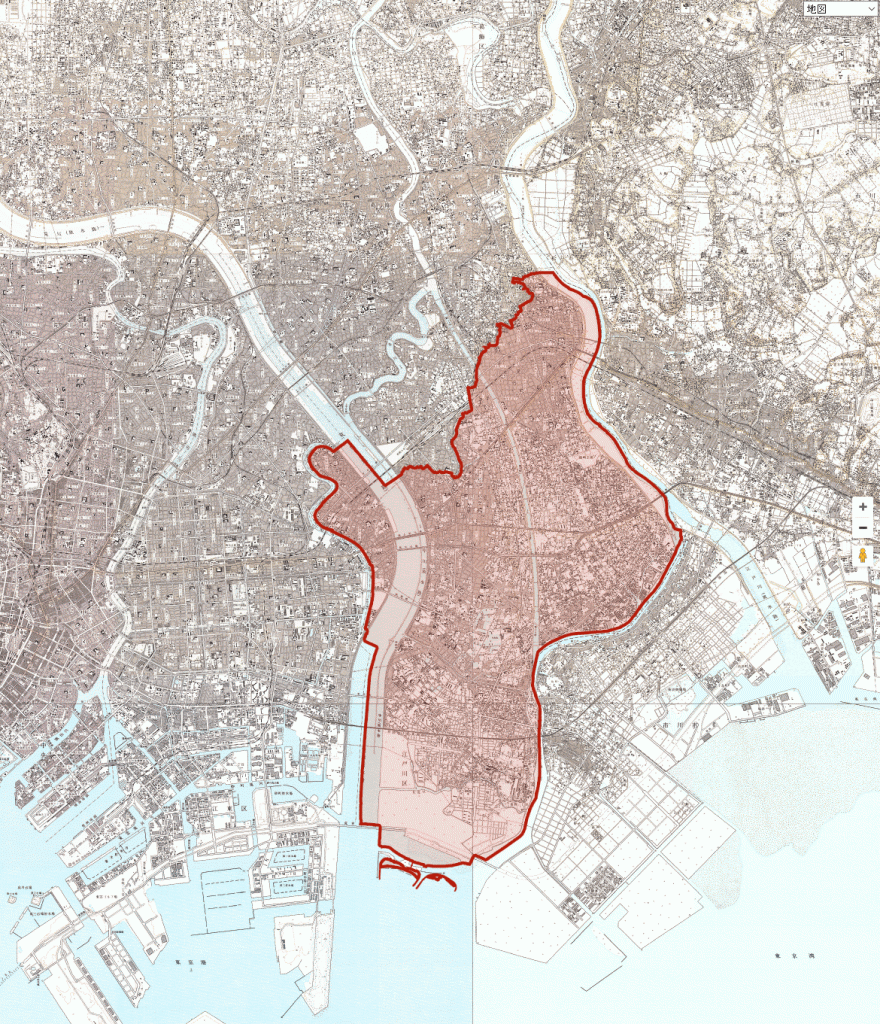 画像　1976年江戸川区周辺の地図
