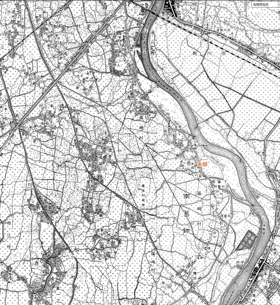 画像　明治36年の下篠崎付近の地図
