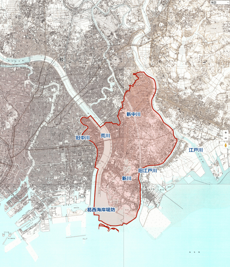 画像　1966年の江戸川区周辺の地図