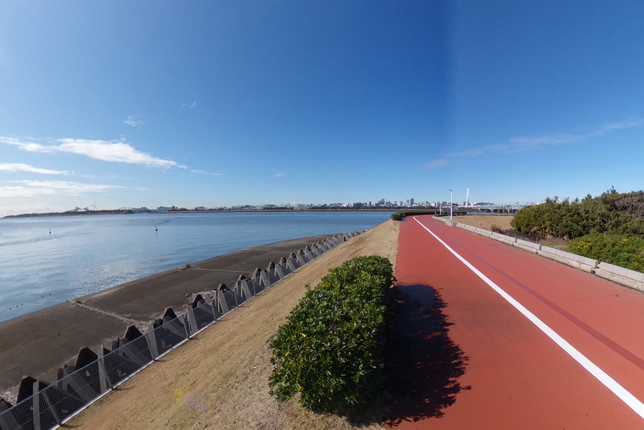 荒川土手サイクリングロード【360度写真による空間アーカイブ】 - 江戸川フォトライブラリー